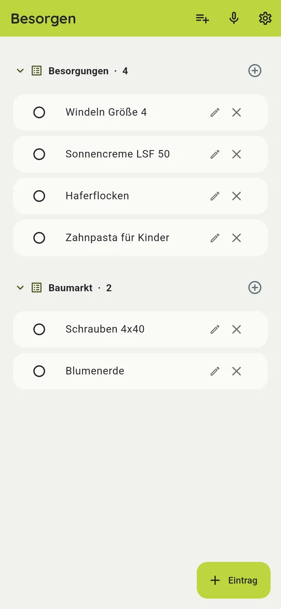 Eine Liste für beide