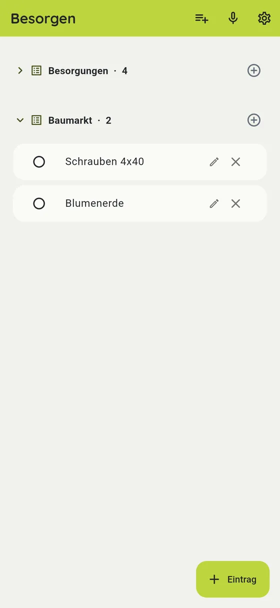 Eine Liste für beide