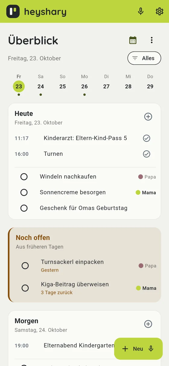 Ein Blick, und ihr wisst, was ansteht