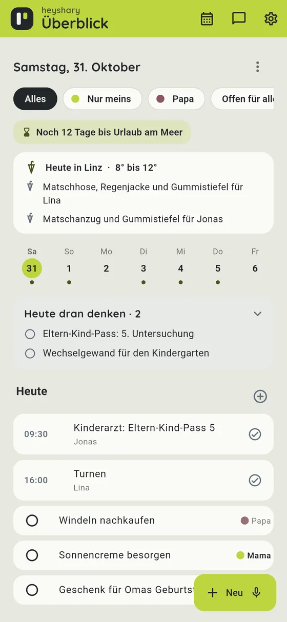 Wetter-Tipps nach Alter im Überblick